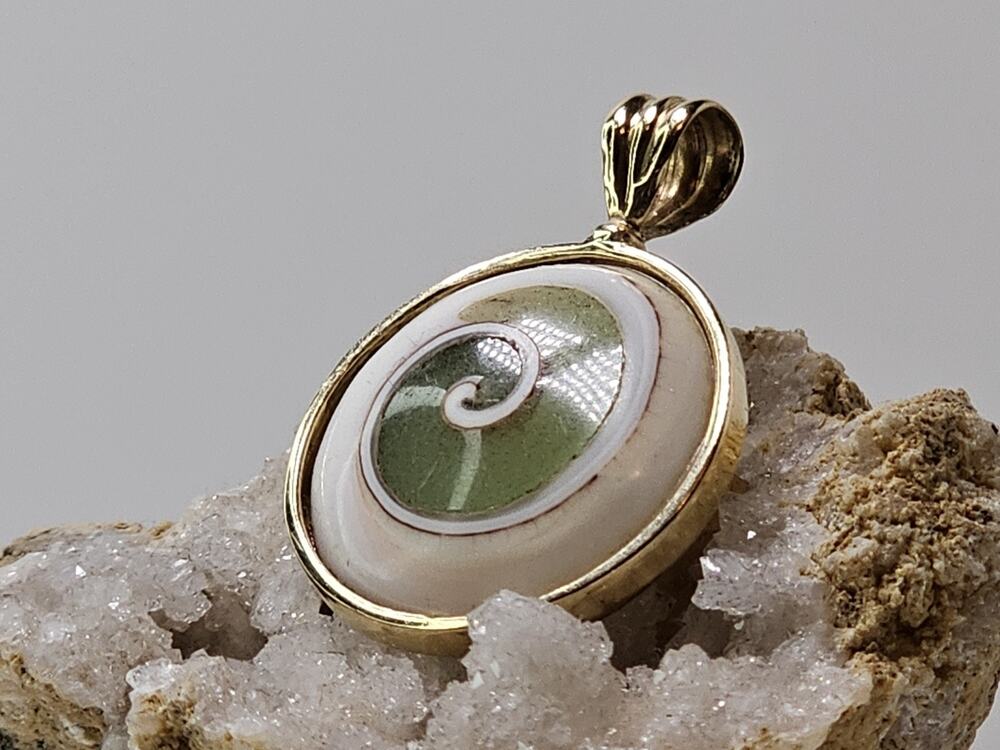 Custom 14K Solid Yellow Gold - Eye Of Shiva Pendant - Stone Sourced In Egypt
